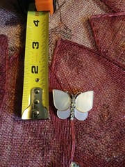 Monet Vintage Butterfly Mother of Pearl Rhinestone Brooch 90s/Y2k Era