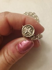 Silvertone Chain Bracelet with Tiny Prayer Box Charm Opens + Close