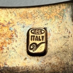 Hollow Gold Wash 925 Sterling 6-3/4″ x 1/2″ ITALY Vintage hinged Bangle Bracelet