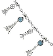 Blue Blossom Designer Signed Art Fringe Collar Pendant Necklace 25 1/2″
