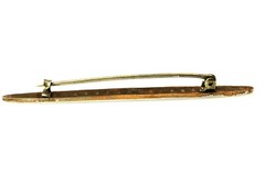 925 Sterling Silver Top Cubic Zirconia Vintage Bar Brooch 3.1 Grams (PEN5771)