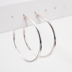 2.75g Jacmel Sterling Silver 925 Minimalist Hoop Earrings Leverback VTG 1.5in