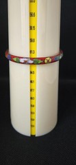 VINTAGE FLORAL CLOISONNE ENAMEL BANGLE BRACELET SET SZ LARGE