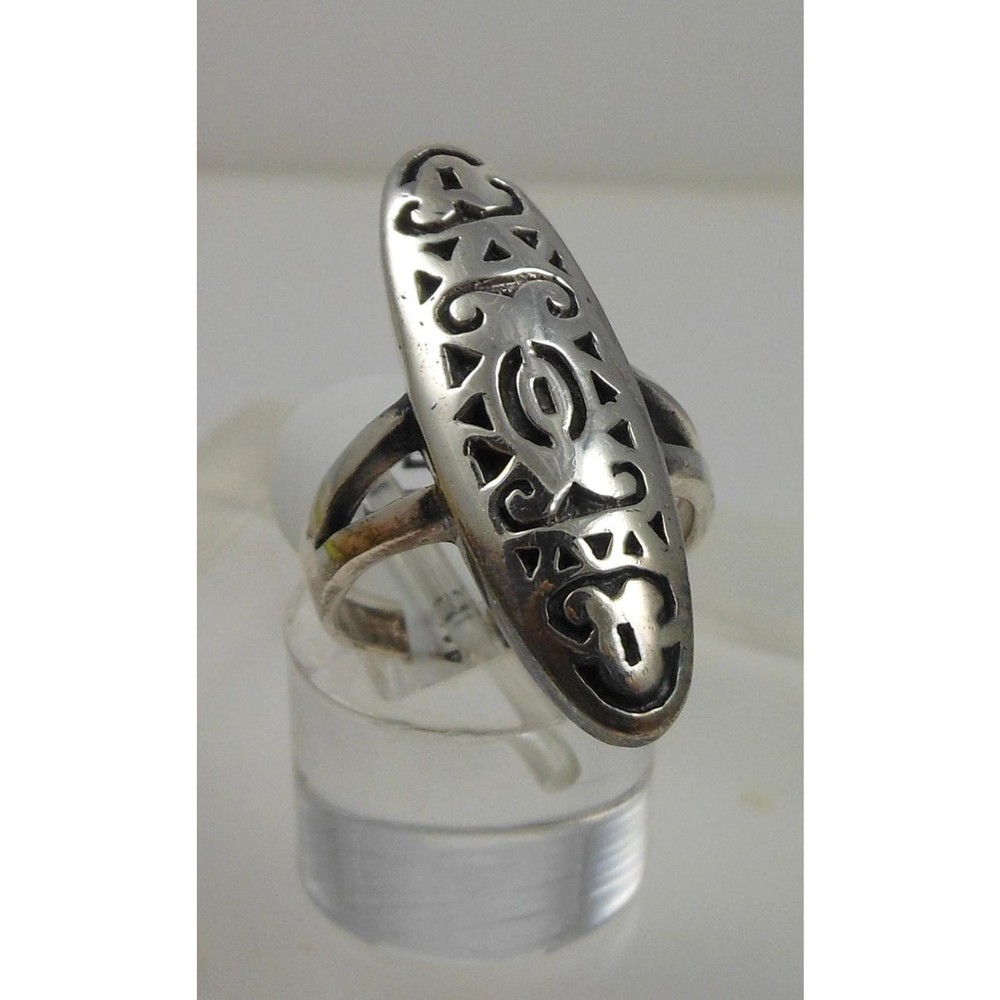 1990’s Sterling Silver Statement Tribal Boho Ring Size 7