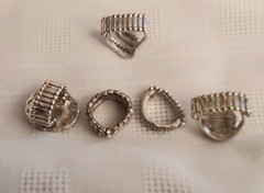 Jewelry lot 5 beautiful rings SIZE Stretchable 6 to 8 CZ Marcasite Rhinestone