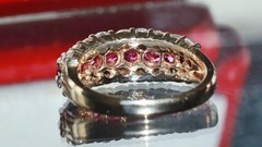 14k yellow gold 1.50ct natural diamond size 6.75 ring ruby band heated 4.95gr