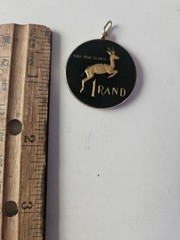South Africa Enameled Jewelry Coin Pendant Vtg 1977 1 Rand