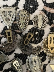 Art Deco Dress Clip Lot 20 1930s Rhinestone Clips Vintage Jewelry Brooch