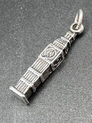 Sterling Silver (925) Big Ben Charm / Pendant — London Landmark, 1.03″, 3.3 g
