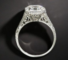Vintage Style 3.50Ct Asscher Cut Lab-Created Diamond Engagement Ring 925 Silver