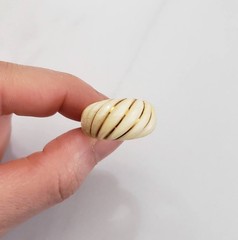 Vintage Carved Ribbed Ring Size 7 & Elephant Pendant