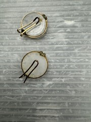 vintage HILLCRAFT CASTLECRAFT 1950s Slide-On EARRINGS .75” AURORA BOREALIS