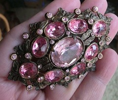 Deco Era Pink High End Glamorous Brooch