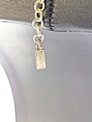 Vtg Necklace signed NAPIER Silver Tone w/Barrel shaped links 16″ to 18″ length