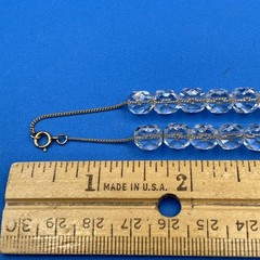 NECKLACE vtg 1950/60s crystal glass faceted beads strung on gold-filled chain