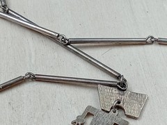 42″ artisan Silver CHARMS Necklace ONE OF A KIND HANDMADE ARTIST SIGNED