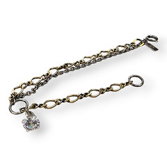Anna Sheffield for Target Cuban Chain Link Clear Faceted Rhinestone Bracelet 7.5