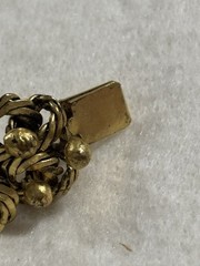 HTF Vintage French Modernist Coil Bracelet Gilt Bronze Plated Woven Wire 1950s