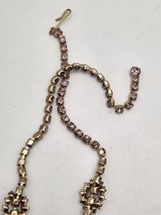 Vintage Light Purple Lilac & AB Rhinestone Necklace & Screwback Earrings Set
