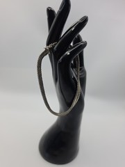 Vintage Italian 925 Silver and Gold Braided Bracelet, 8.5 Inches