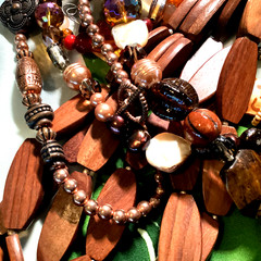 1/2LB Jewelry TREASURE Lot with Earthy & Warm Amber, Brown golden Autumn theme