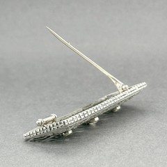 Estate Edwardian 18K White Gold 0.57ctw I-J/SI1-2 Diamond Brooch