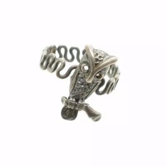 Vintage Southwestern Sterling Silver Owl Cutout Ring Size 5.5 Expanded Signed P