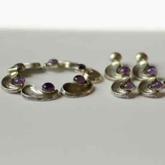 Antonio Pineda attributed Mexico sterling silver Amethyst Set