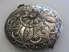Antique Asian Thailand akha other Tribal Sterling Silver chest ornament plate
