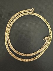 Vintage Bold Chunky 14KGP 23″ Chain Necklace. Foldable Links. From Flat to 4mm.