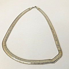 vintage JCM ITALY sterling silver ladder link 18″ collar necklace 9mm 7.63grams