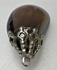 Vintage Tumbled Polished Smoky Quartz Gemstone Pendant Hand Made As Is