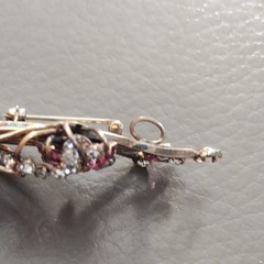 Phyllis 1940s 1950s 12K GF Rhinestone Flower Bouquet Brooch Pendant Convertible