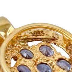 Oval Tanzanite Cluster Pendant | Diamond | Gold Tone Sterling Silver 925