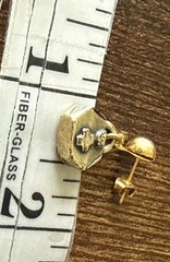 Sensible Solutions Earrings Handbag Shape Golden Tone 24k Gold Overlay 0.8”L 0.5