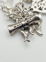 Ross Simons Jezlaine SU Sterling Silver Young Girls Stacked Charm Bracelet 8″