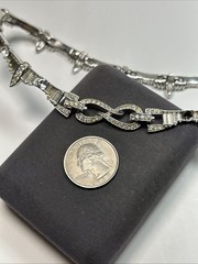 Vintage Marcel Boucher All Around Rhinestone Silver Collar Necklace 7890N