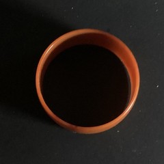 Vintage Dark Orange Marbled Lucite Bangle Bracelet Stackable Minimalist MCM