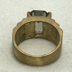 Vintage Gold Plated Smokey Grey Aust & Clear Crystals Unique Ring varied sizes