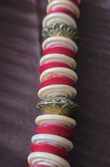 Vintage Boho Tribal Style Disc Bead Necklace Mixed Material Chunky