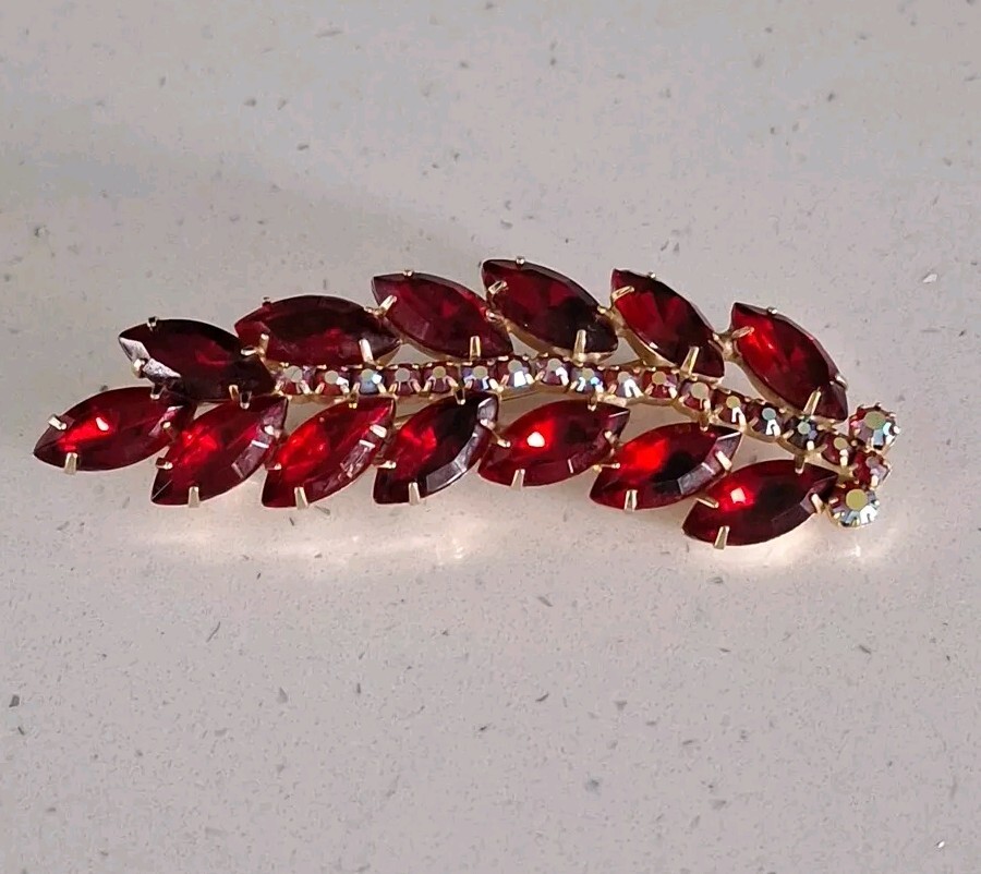 DeLizza & Elster Juliana Brooch Bold Statement Piece 3” Long Big Crystals
