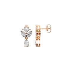1.35 CTW Princess, Marquise & Pear Lab Grown Diamond Drop Earring Prong Setting