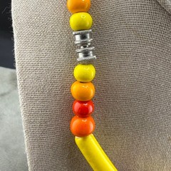 Vintage Flying Colors Necklace Ceramic Beaded Lightbulb 16”
