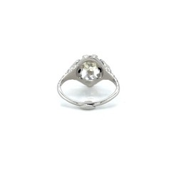 BELAIS Antique 18K White Gold Synthetic Blue Sapphire .50ct Diamond Ring