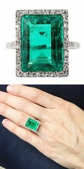 Art Deco Vintage Antique 5.30Ct Natural Emerald Wedding Ring 925 Sterling Silver