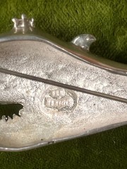 Vintage Mexico Sterling Silver 925 Whale Brooch / Turquoise Eye – 26g