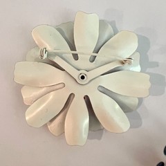 Vintage 1960s Red White & Blue MOD & NICE!! Enamel Flower Brooch Pin Earring Lot
