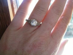 Art Deco Round Cut Lab Created Diamond 14K White Gold Finish Gift wedding Ring