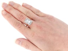 Art Deco Style 2CT Round Lab Created Diamond Cocktail Wedding 14K Gold FN Ring