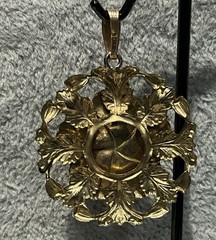 Vintage 1960s Goldstone Shimmering Copper Flower Pendant 1/20 14K Gold Filled